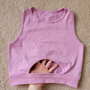 Athletica Crop Active Tank Top Pink Cutout